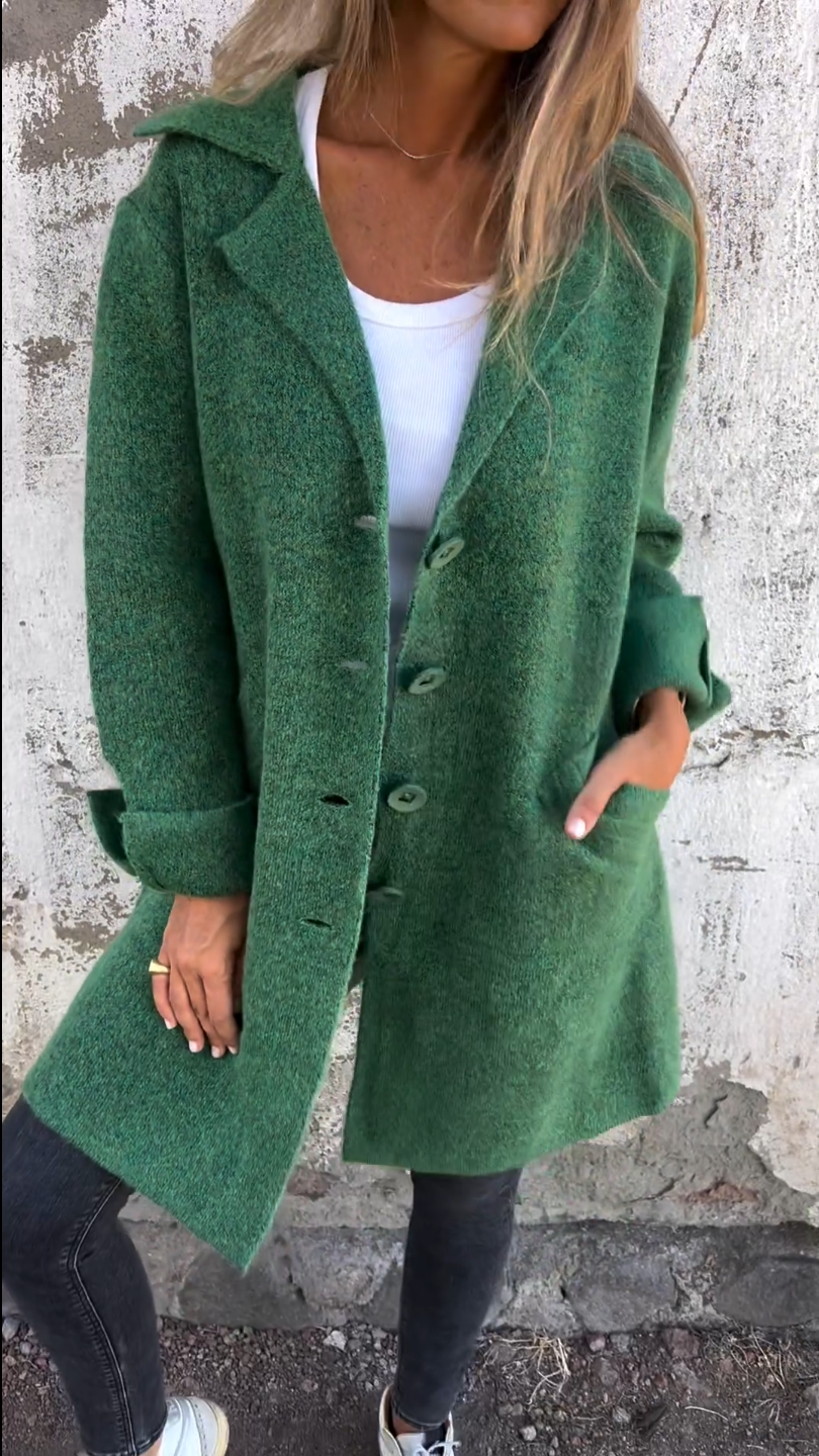 Jill | Casual long coat with lapels