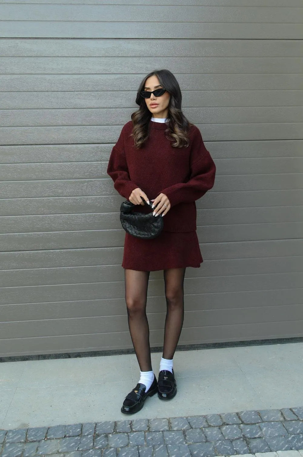 Helen - Knitted Skirt Suit (Top + Skirt)