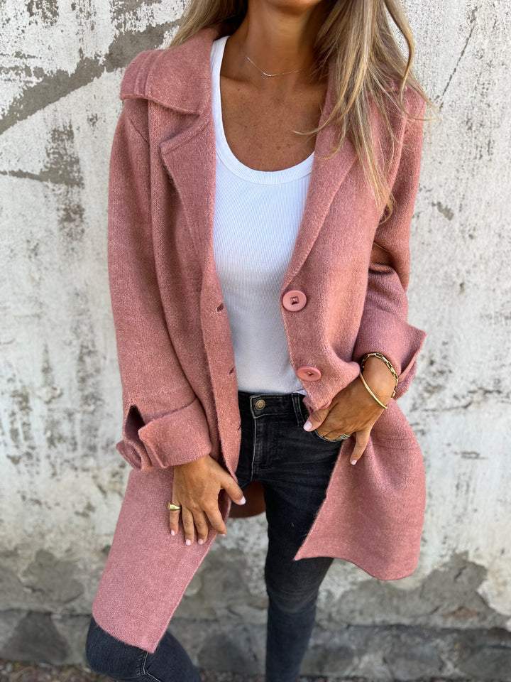 Jill | Casual long coat with lapels