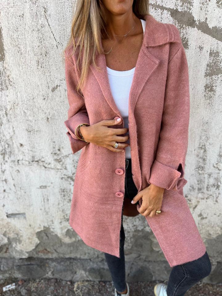 Jill | Casual long coat with lapels