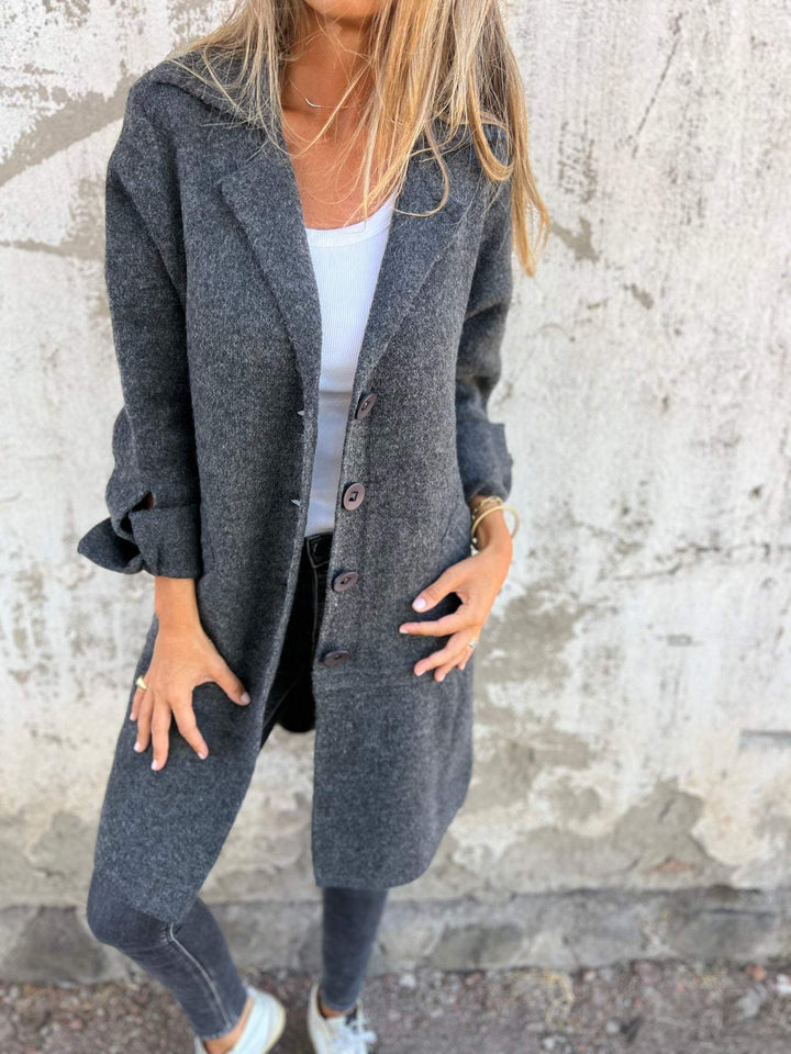 Jill | Casual long coat with lapels