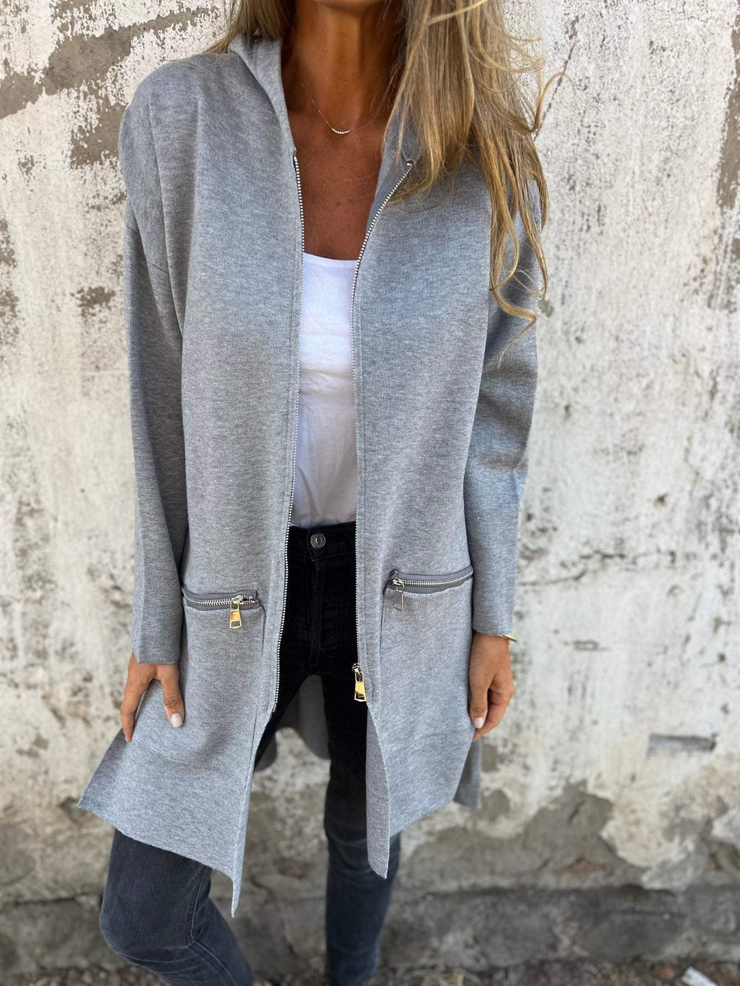 Julia | Long-sleeve zipped cardigan